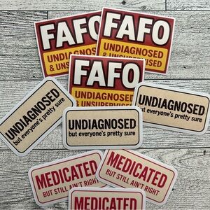 Humorous Sticker Set with Bold Text
